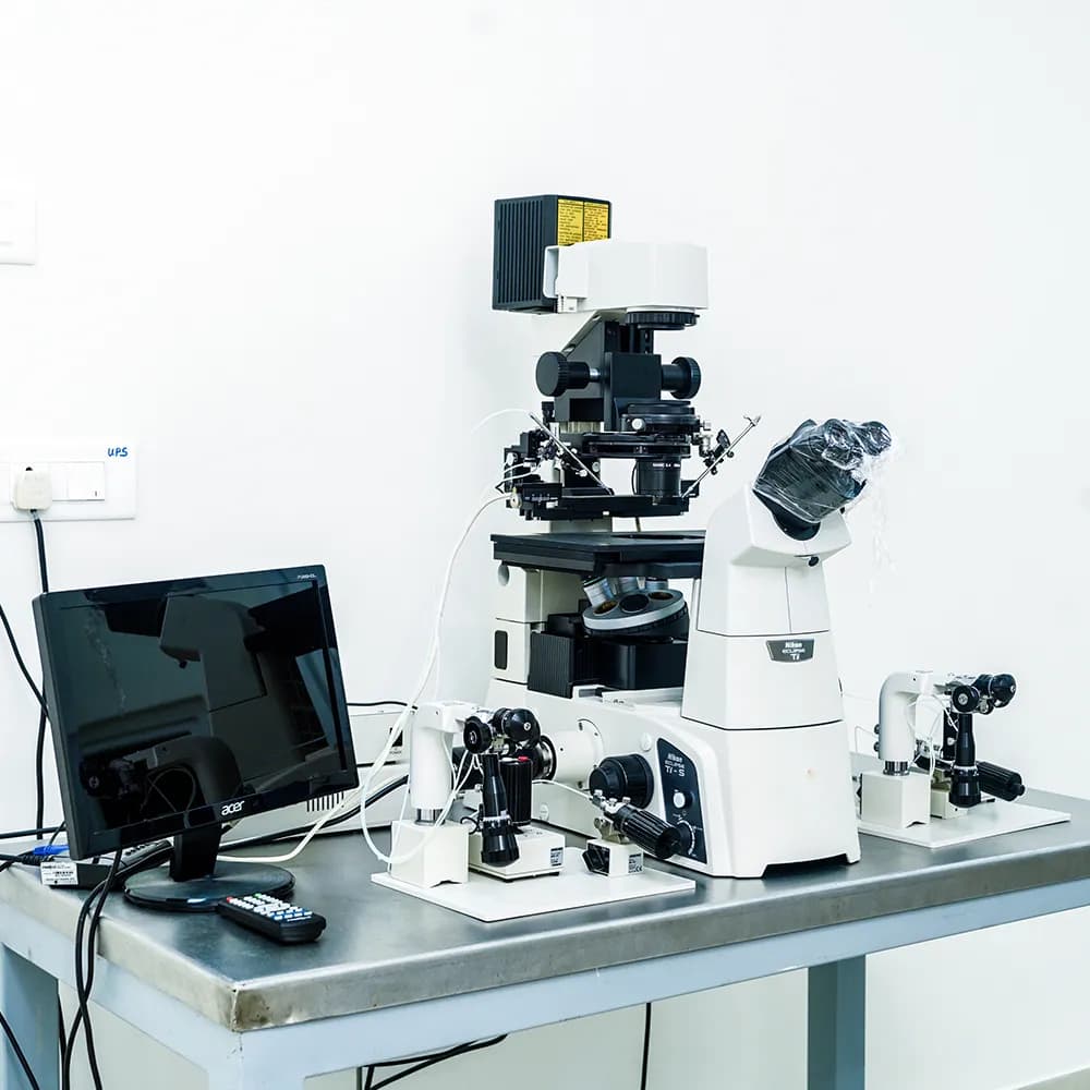 Microscope workstation in the centre's laboratory