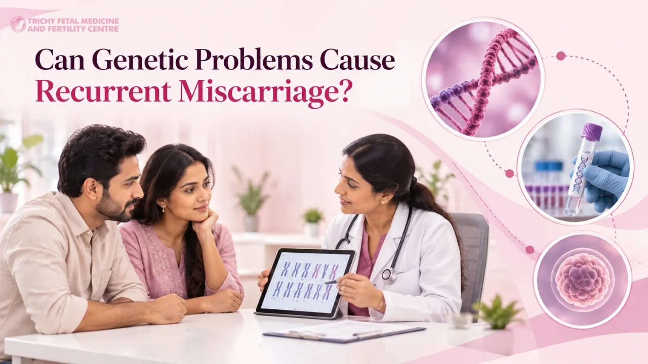 Counsellor drawing a chromosome diagram on a notepad for a couple