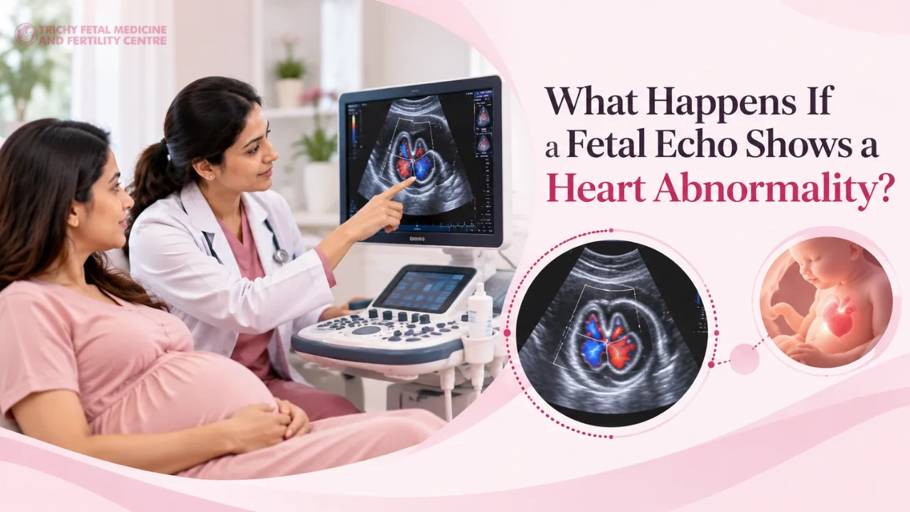 Specialist and cardiologist speaking gently with an expectant couple