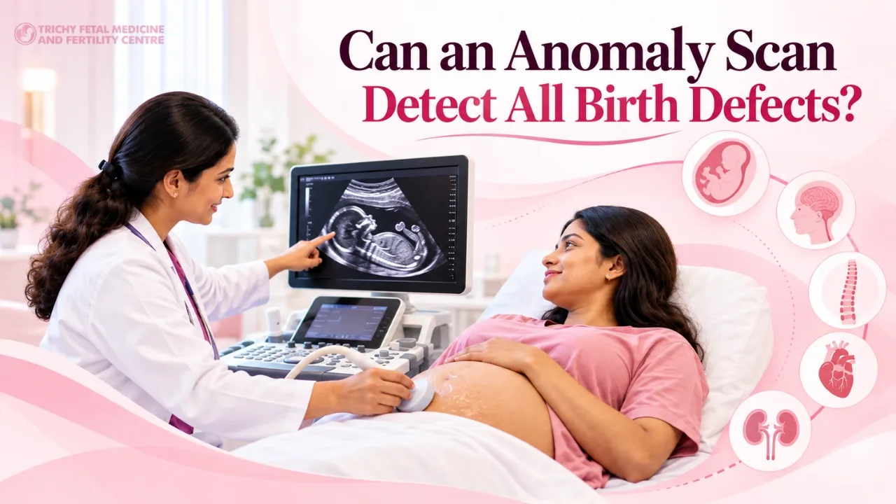 Doctor scanning a pregnant woman during a mid-pregnancy anatomy ultrasound